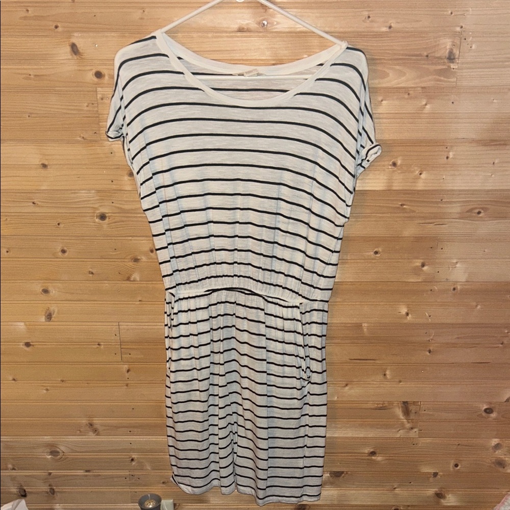 H&M Striped Black and White Midi Dress